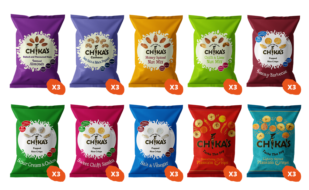 
                  
                    Load image into Gallery viewer, Chika&amp;#39;s Crisps and Nuts Selection Box
                  
                
