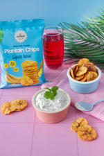 Garlic Coriander Dip with CHIKA'S SOO GOOD Plantain Chips