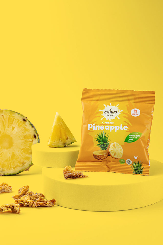 
                  
                    Load image into Gallery viewer, CHIKA&amp;#39;S Organic Dried Pineapple - Naturally sweet and chewy organic dried pineapple slices.
                  
                