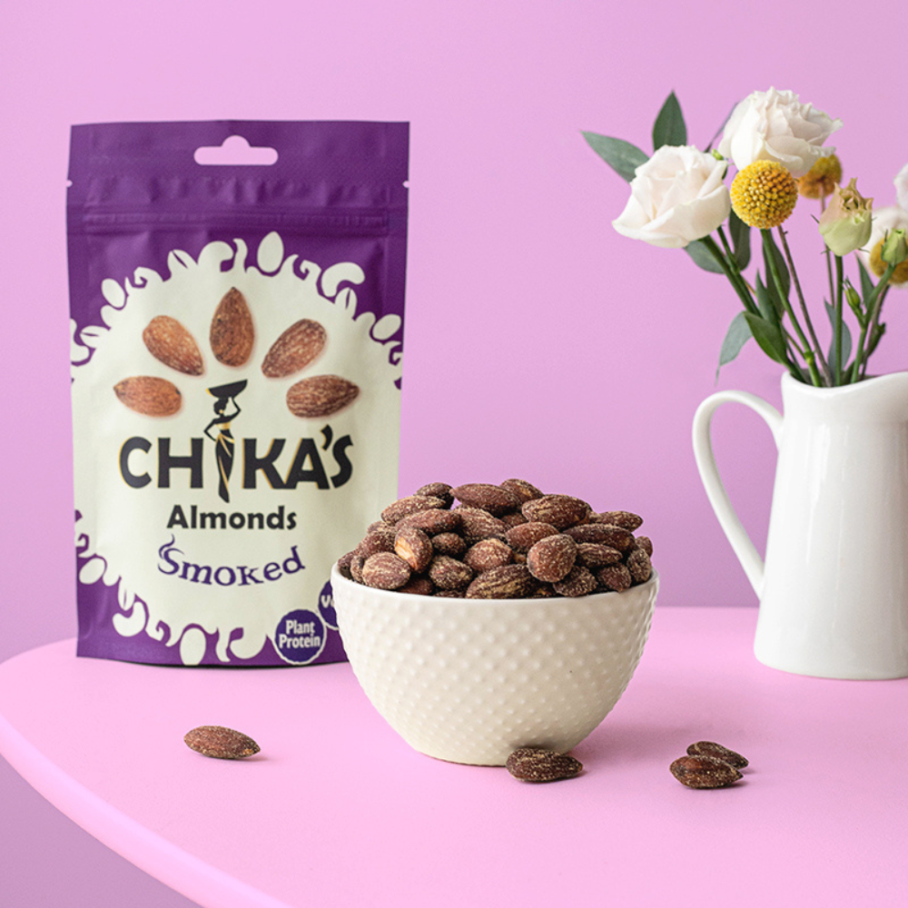 
                  
                    Load image into Gallery viewer, CHIKA&amp;#39;S Smoked Almonds - Crunchy almonds with a rich, smoky flavour.
                  
                