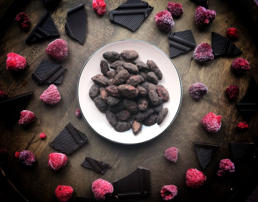 
                  
                    Load image into Gallery viewer, Cacao and Raspberry Almonds
                  
                